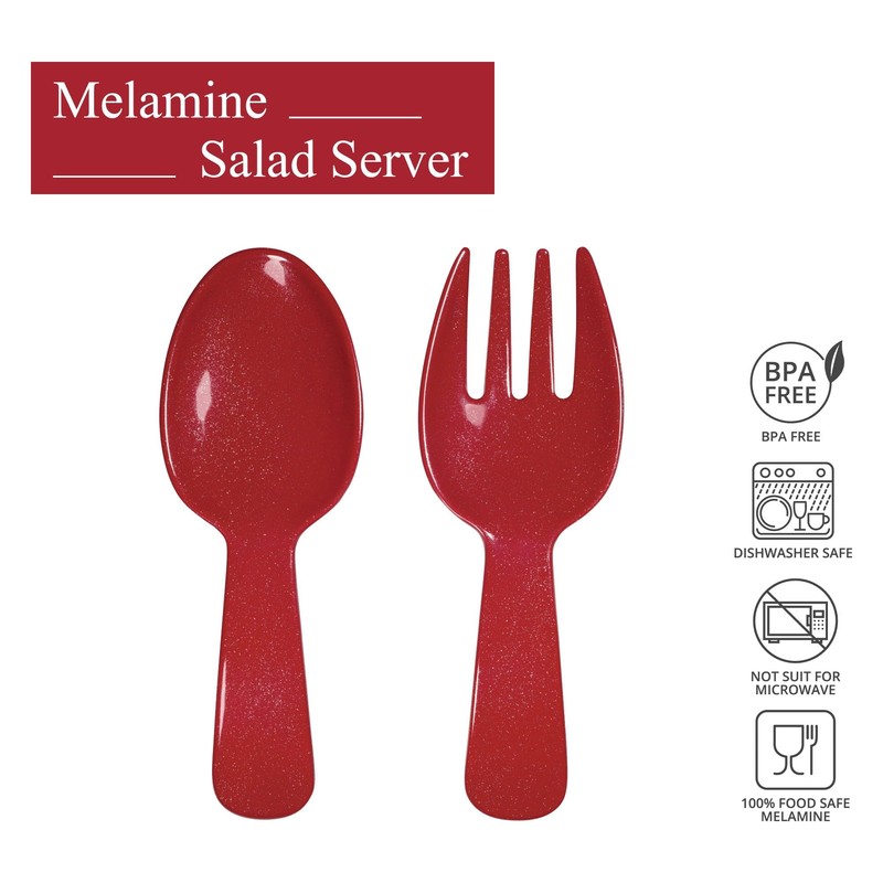 UPware 2-Piece 10.75 Inch Melamine Salad Server Serving Utensil Set