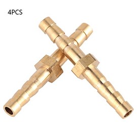 Brass Barbed Wire Fitting Hose Connector Reducer Plug Tap Irrigation Joint Coupler Plug 4-4 mm Pack of 4