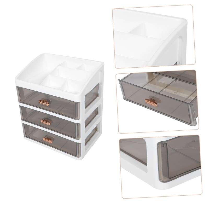 CAXUSD Office Storage Box Multi Makeup Organizer Tabletop Storage Case
