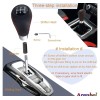 Arenbel 5 SPEED LEATHER CAR MANUAL SHIFT KNOB GEAR STICK