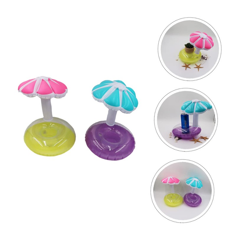 LABRIMP 3 Pack PVC Floating Drink Coasters Inflatable Coasters for