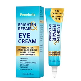 Abrillantador Bajo Ojos Para Ojeras — 4 En 1 Con Niacinamida, 5% Cafeína, Retinol Y Péptidos - Crema Para Ojos Anti Envejecimiento Para Reducir Arruga