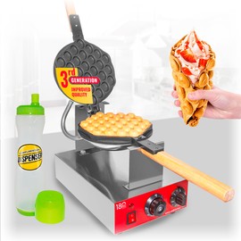 ALDKitchen Bubble Waffle Maker | Egg Waffle Iron | Nonstick Coating (1-Head Electric)