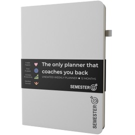 Semester Weekly Student Planner - Productivity Planner Notebook for Achieving Higher Grades, Reducing Stress and Unlocking Your Full Potential- B5 Undated Planner with Elasctic Closure and 3 Bookmarks