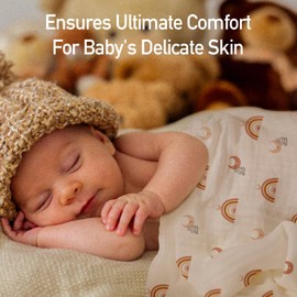 GLLQUEN BABY Muslin Swaddle Blankets 4-Pack Breathable Baby Receiving Blankets(35"x 40") Soft Baby Blankets for Girls and Boys Newborn Baby Essentials Muslin Burp Cloths Swaddle Wrap Baby Gift(Sun)