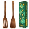 Nonstick Wooden Spatula for Cooking, Finely Polished Teak Wooden Utensils,