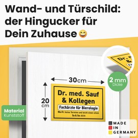 DankeDir! Dr. med Sauf & Kollegen 30 x 20 cm Sign Gift Funny Saying Men for Him JGA Party Birthday Gift Idea Birthday Decoration Alcohol Party Decoration