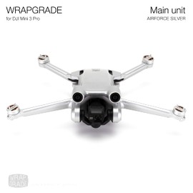 WRAPGRADE Skin Stickers Compatible with DJI Mini 3 Pro | Main Unit (Airforce Silver)
