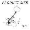 2 Pieces Airplane Keychains, Creative Keychains, Metal Keychains, Gift Keychains,