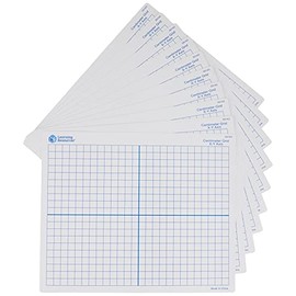 Learning Resources 9"x 11" Double Sided X-Y Axis Dry Erase Mats, Graphing, Math Classroom Accessories, Teaching Aids, Set of 10, Ages 6+