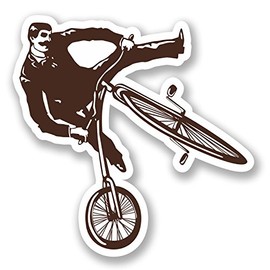 2 x Stunt Bike Rider Vinyl Sticker Decal Bike Laptop Sticker Bomb BMX Joke #5432 (10cm x 10cm)