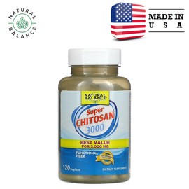 Natural Balance Super Chitosan 3000 3 000mg Veggie Capsules 120 Tablets / 네츄럴 발란스 슈퍼 키토산 3000 3 000mg 베지 캡슐 120정
