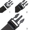 LUORNG No Sewing Required Buckle 6PCS 25mm Multi-Size Black Plastic
