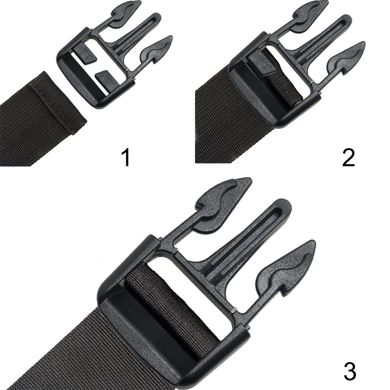 LUORNG No Sewing Required Buckle 6PCS 25mm Multi-Size Black Plastic