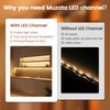 Muzata 6Pack 3.3FT/1M V Shape LED Channel Silver Aluminum LED