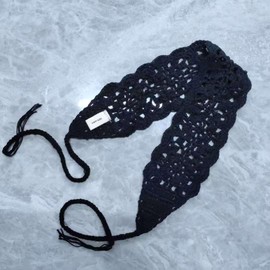 Yxinjy 1Pc Black Fashion Fabric Lace Wide Stretch Headband Headwrap Women Headband with wide edge, Hair Accessories