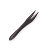 BambooMN Reusable Bamboo Appetizer Forks Picks 3.5" Black, 10 Pcs