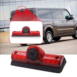 Car Third Roof Top Mount Brake Light 3 Rear View Camera Parking Safety Assistant System, HD Night Vision Waterproof for Nissan NV1500/2500/3500 S SV SL Cargo Vans Transporter 2011-2021