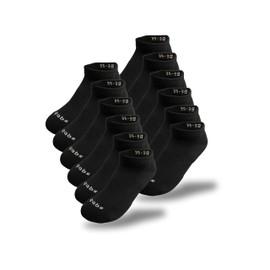 qabs - Calcetines unisex de rendimiento | algodón egipcio, transpirables y acolchados, 6 pares, Negro -, One Size