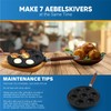 StarBlue 7-Hole Cast Iron Aebleskiver Pan Detachable Wooden Handle, Pre-Seasoned,