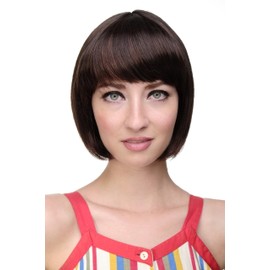 Wig Me Up Women’s Quality Sexy Bob Wig with Straight Fringe - 703 Black-Mahogany Brown (2T33)