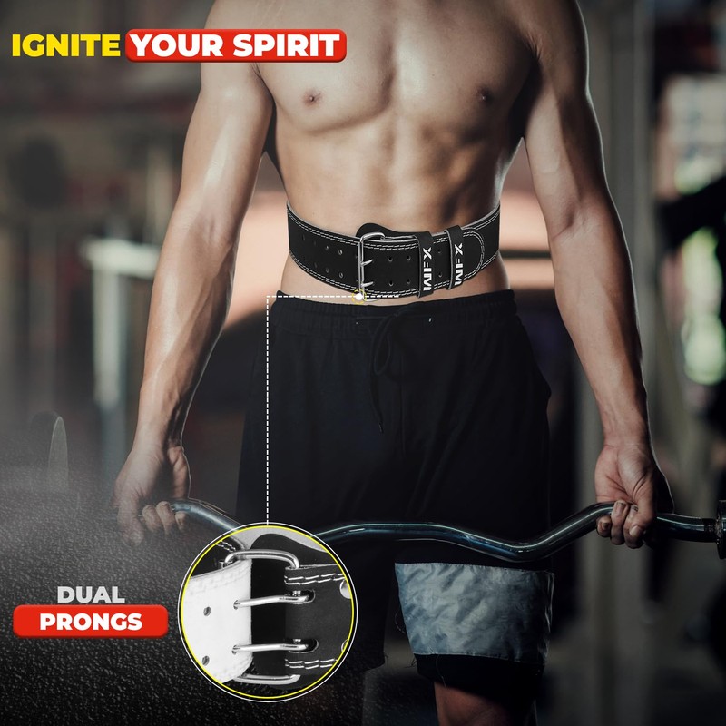 WFX Leather Weight Lifting Belt Heavy Duty 10 Adjustable Holes