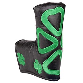 Putter Cover Headcover Fits Scotty Cameron Odyssey Magnetic Closure Pin Type Clover Embroidery Black White NEW (White)
