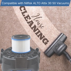 2 HEPA Filters + 1 Dust Bag Replacement Parts Kit Compatible with Nilfisk ALTO Attix 30, 50 Wet Dry Vacuum Cleaners