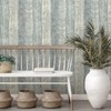 Full Roll - Rustic Wood Stripe Blue Wallpaper - Contemporary