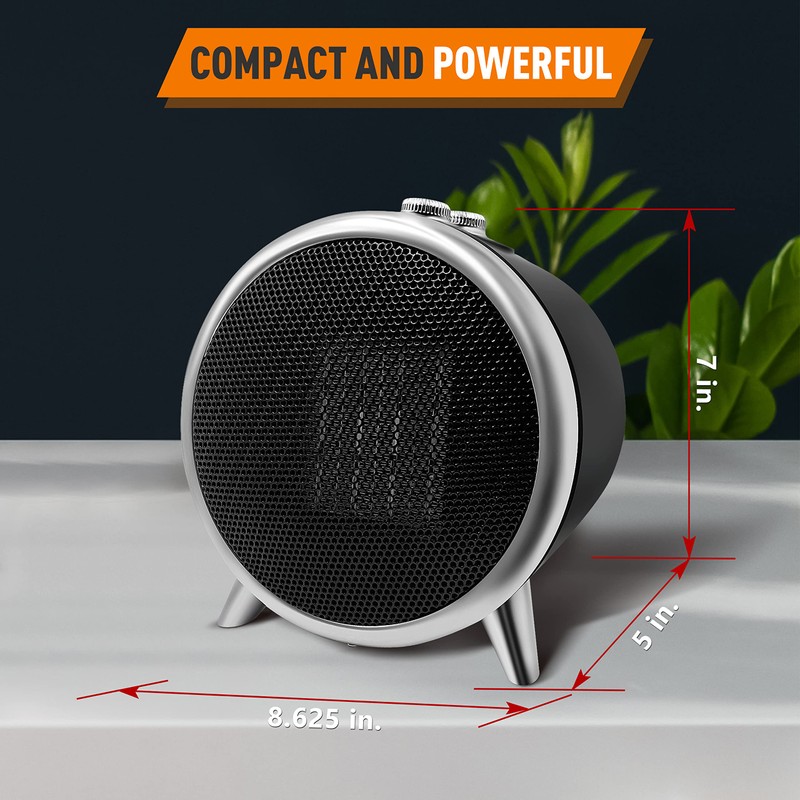 Comfort Zone Electric Retro Design Portable Ceramic Space Heater, Adjustable