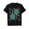 Pickleball Paddle and Ball for Space Pickleball T-Shirt, black