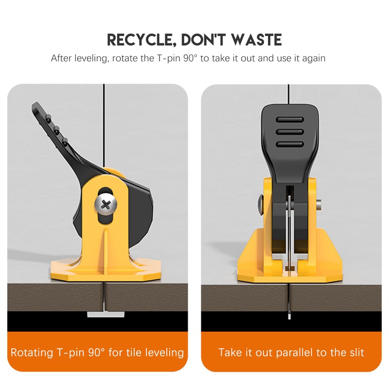 50pcs Plastic Clips Floor Wall Tiling Spacers Strap Tile Flat