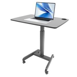 LYNICESHOP 31.5 * 22 in Mobile Standing Desk, 29.8-44.3 inches Height Adjustable Rolling Laptop Desk with Cup Holder for Podium Reading Rack (Black)