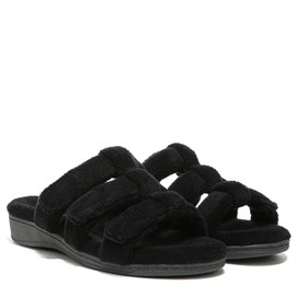 Vionic Adjustable Open-toe Slipper With Orthotic Arch Support Black - 6 Medium