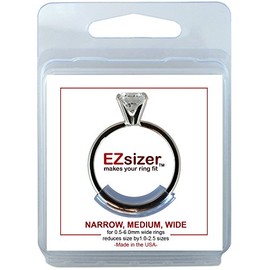 EZsizer Ring Size Reducer, Ring Guard, Ring Size Adjuster Size: Mixed, 1 Narrow, 1 Medium, 1 Wide, for rings 0.5 mm-6.0 mm wide.