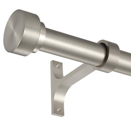 16-150 Inch Curtain rods, 1 Inch Diameter Splicing and Telescoping Structure Window Treatment Rods Set Adjustable Drapery Rods Heavy Duty Pole, Matte Nickel