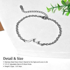 YOTHIWAD Wave Bracelets for Women Christmas Stocking Stuffers Jewelry Gifts for Best Friend Sister Mom Daughter 21st 30th 40th 50th Birthday Gifts for Women