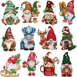 24pcs Christmas Gnome Wooden Hanging Ornaments,Wood Hanging Decor for Christmas Tree Decorations,Wooden Ornaments for Dwarves, Christmas Tree Decorations for Gnome, and Holiday Party Supplies