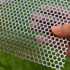 Perforated Metal Sheets 16"x10" 19 Gauge Expanded Metal Mesh Opening Hexagonal Hole 1/4" (About 6mm) Perforated Stainless Steel Sheet 304 Stainless Steel Mesh Screen Panel Decorati Plate