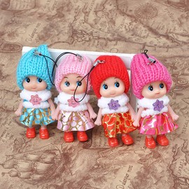 8 PCS Lovely Tiny Dolls, Silicone Princess Mini Doll for Girls, DIY Miniature Dollhouse Kit with Miniature Clothes, Decoration Little Dolls Christmas Festival Reborn Baby Stuff Gift & Bag Accessories