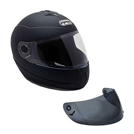 MMG Motorcycle Full Face Helmet DOT Street Legal Comes with Clear Shield and Spare Smoked Shield (MGAH26) (Matte Black, X-Large)