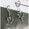 Goth Earrings for Women Silver Hoop Western Punk Dangle Drop
