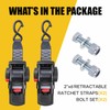 Ayaport Retractable Ratchet Straps 2 inch x 6ft Boat Transom