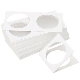 PATIKIL 150pcs 2x4" Cardboard Coin Holder Coin Flip Cardboard Coin Holder Flip 40mm Coin Collecting Supplies Holder Storage White