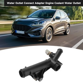 Water Outlet Connect Adapter Engine Coolant Water Outlet Temp Sensor - Compatible for Ford Escape 2013-2016 for Ford Fiesta 2014-2019 - Replace Part BM5Z-8592-A BM5Z-8K556-B