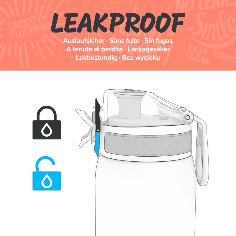 Ion8 Leak Proof Slim Water Bottle, Sonic Blue, 500 ml