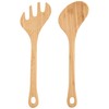 Lipper International Bamboo Wood Salad Bowl with 2 Server Utensils,