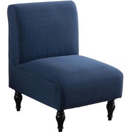 LavishCover Armless Accent Chairs Covers, Thick Armless Recliner Sofa Cover Stretchable, Removable Armless Chair Slipcover for Living Dining Room Hotel (Navy Blue, 1pc)