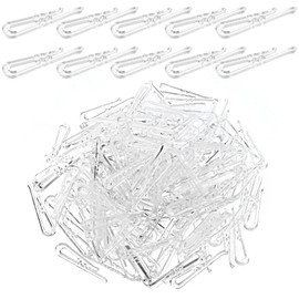 HJZHII 300 Pcs Plastic U Shape Clips, Fabric Clip Clear Folding Clip Garment Shirt Clothespin Fixing Packing Clips Teeth Transparent Plastic Clothespins for Fabric Ties Socks Pants Stockings