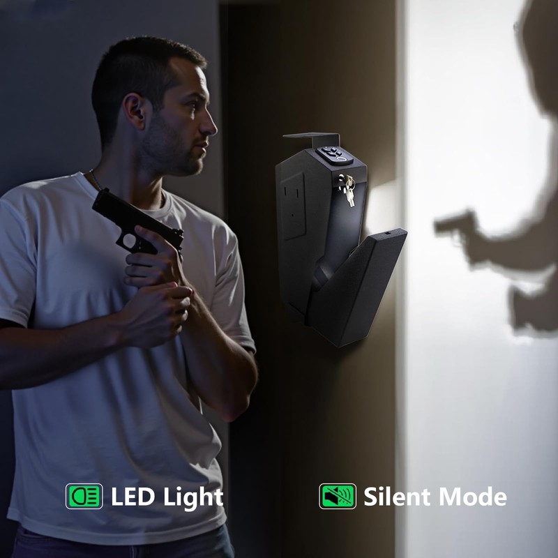Biometric Gun Safe box, 3-Way Unlock pistol safe: Fingerprint, Digital